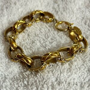 Vintage Chanel quilted gold tone bracelet
